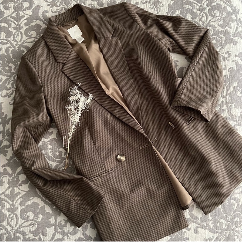 H&M houndstooth blazer XS